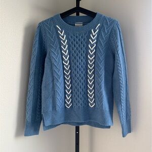 Blue Cable Knit Sweater